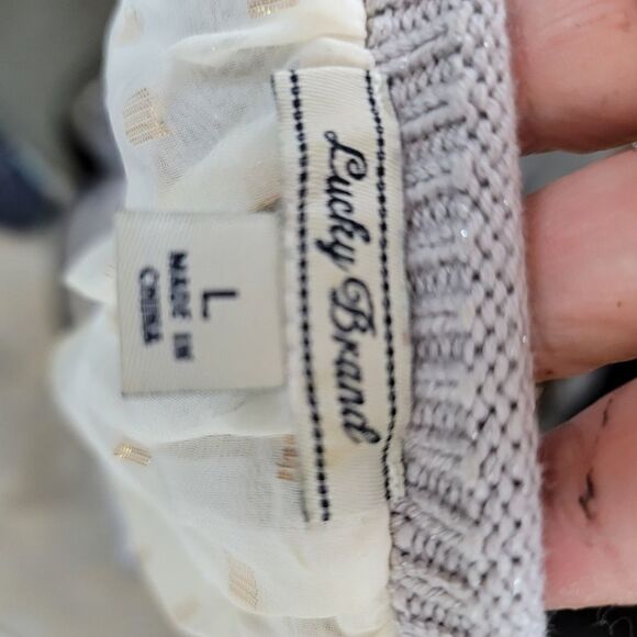 Lucky brand crochet style over semi sheer lining - Picture 7 of 14